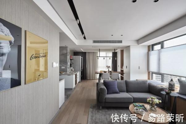 柜体|89㎡ 黑白灰的现代感加上原木的温暖，不知道这样的设计你喜欢吗？