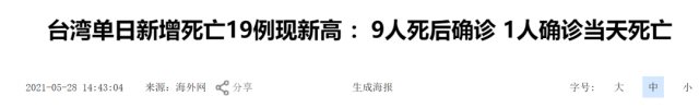 新冠肺炎|台湾新增死亡现新高！台医生曝岛内疫情惨状