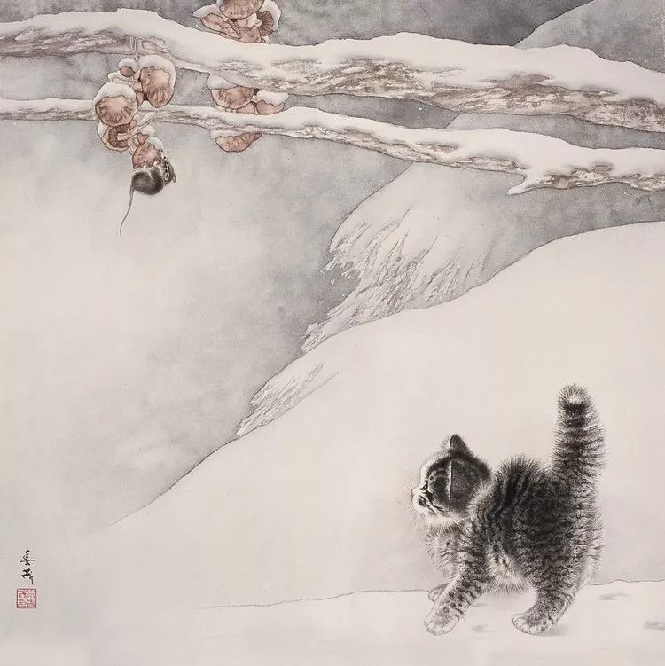 代表作品@米春茂笔下的猫,趣萌可爱,稚气童真