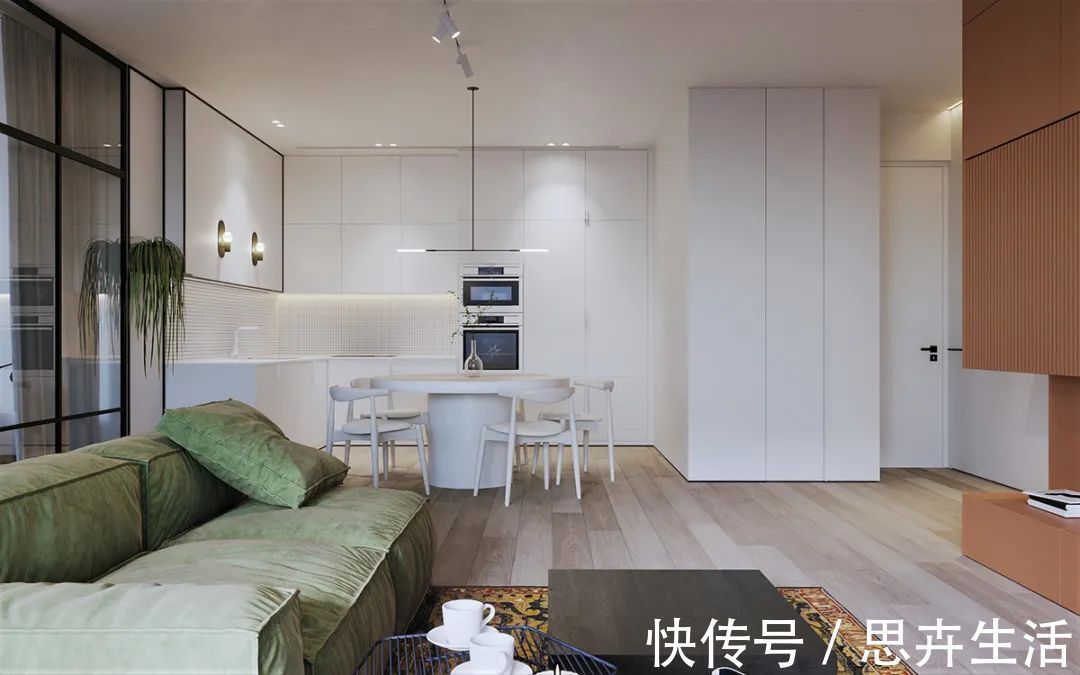 墙面|140㎡现代极简,大胆撞色设计,简约清新布置,年轻人的高级感