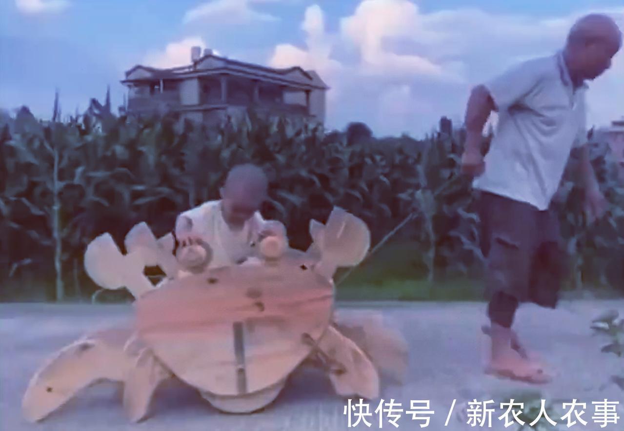 爷爷|现代版鲁班?爷爷为孙子纯手工打造螃蟹车,网友:又是别人家的