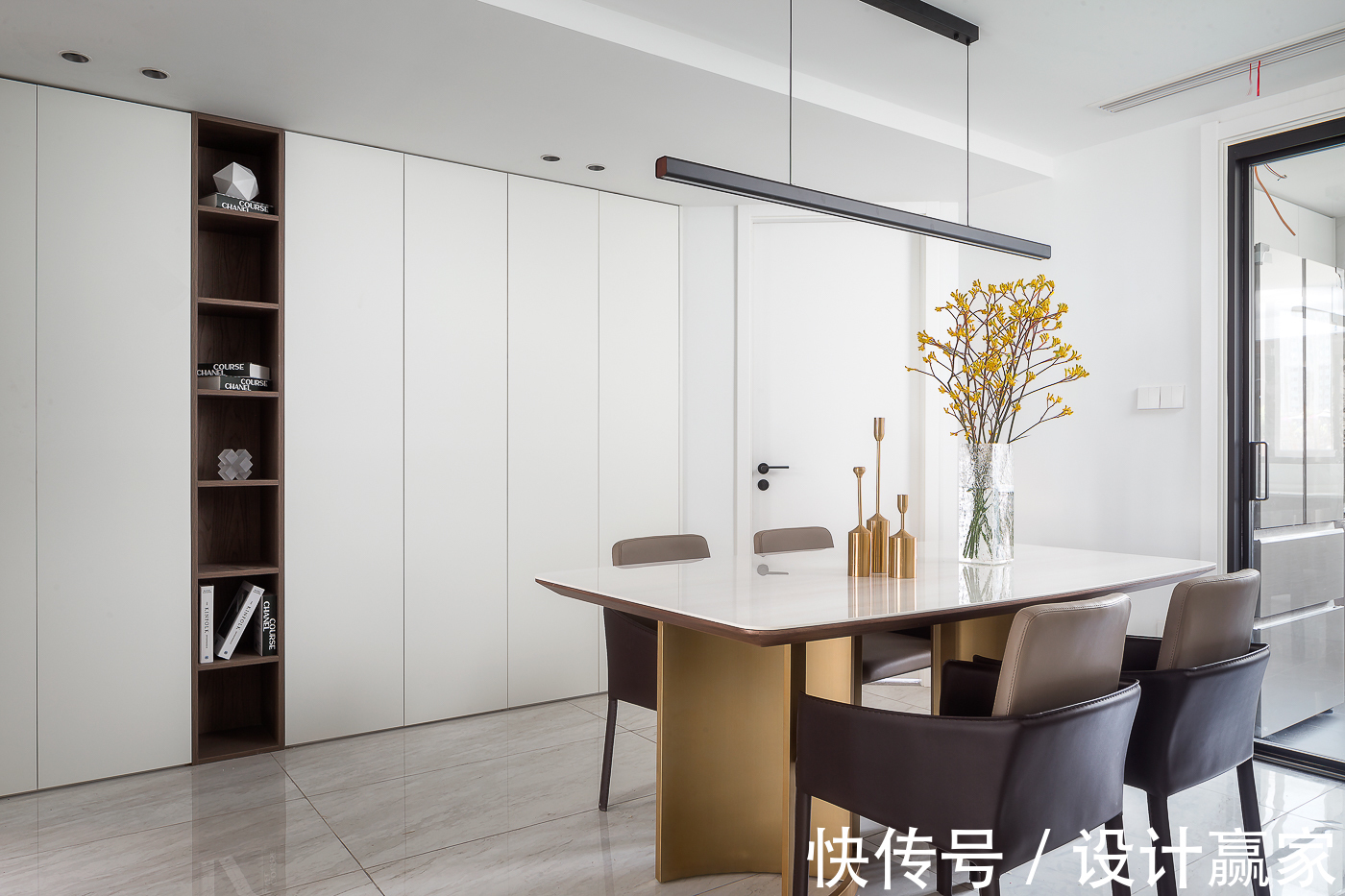 四居|125㎡简约四居,黑白灰+暖色,一眼就爱上,无以复加