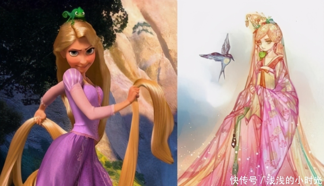 好似|给迪士尼公主穿上汉服,贝儿有皇后娘娘的气质,茉莉公主好似不食人间香火