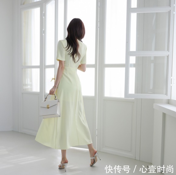 女神|女神孙允珠时尚搭配:柠檬清甜精灵女神轻羽雪纺裙