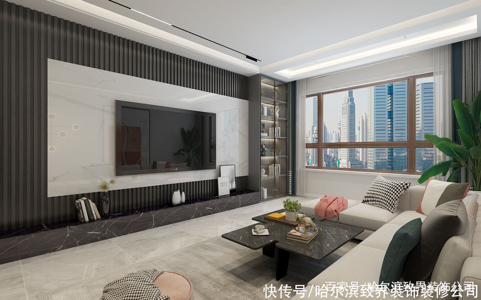 拾光里-汇龙拾光|拾光里-汇龙拾光里2室2厅1卫65㎡无主灯的现代轻奢风格设计