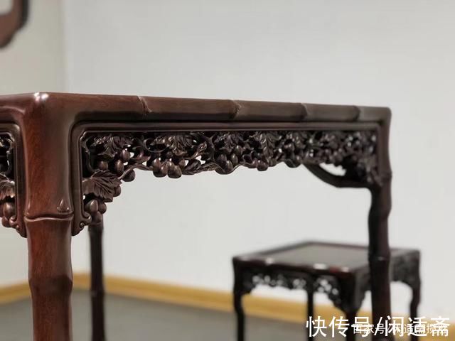 清秀|清秀文雅，竹节款方桌套装，大红酸枝红木家具