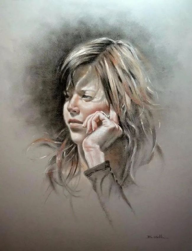 艺术学院$法国女画家:魅力独特的色粉味道