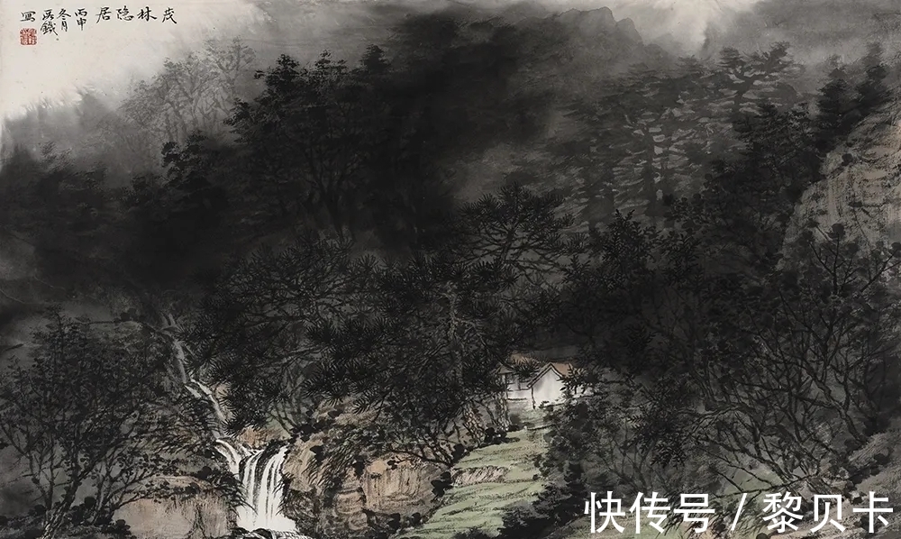 水墨#恢宏大气!段铁水墨山水画