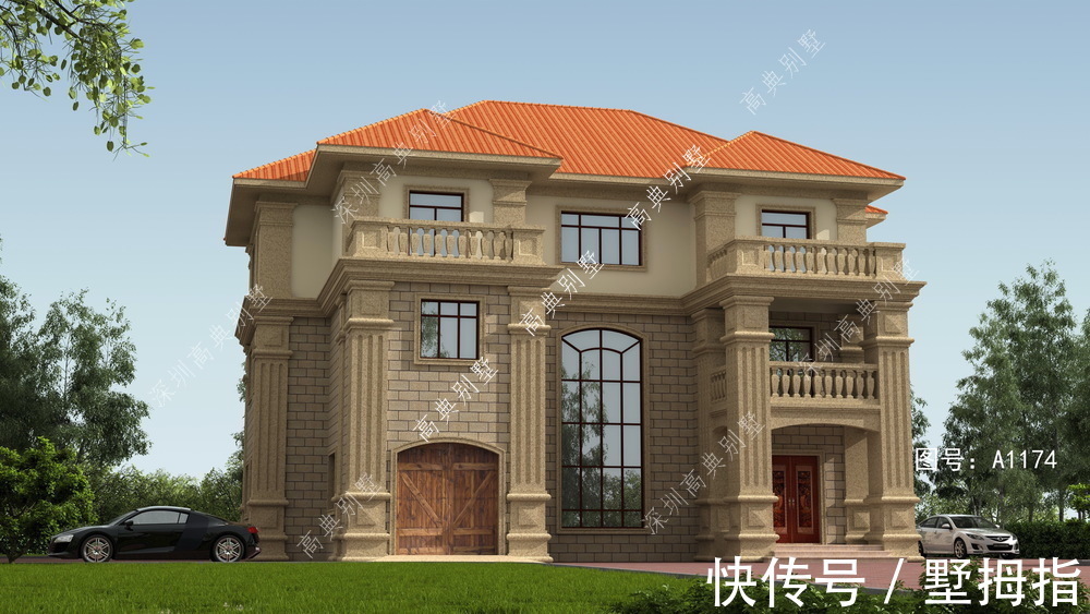 欧式别墅|这款三层欧式别墅,简单清爽,大方得体,适合现代人建。