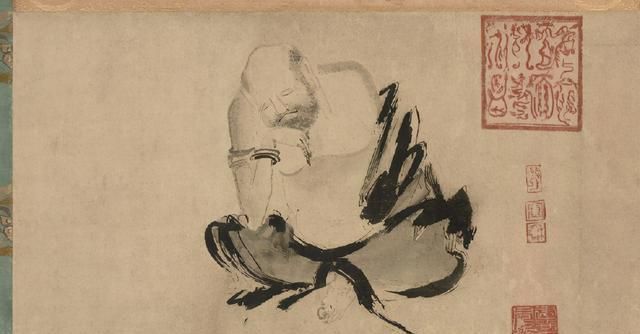 丰干禅师&800年前的古画,疑似出现穿越的大猫,表情夸张奇倔令人不解