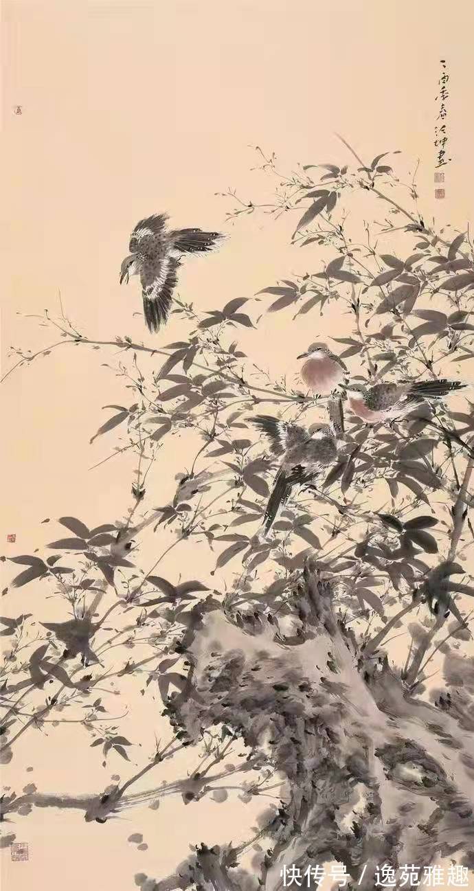 花鸟画$「生活美学」美学评论家冯德祥论画家师行坤花鸟画中的美学思想