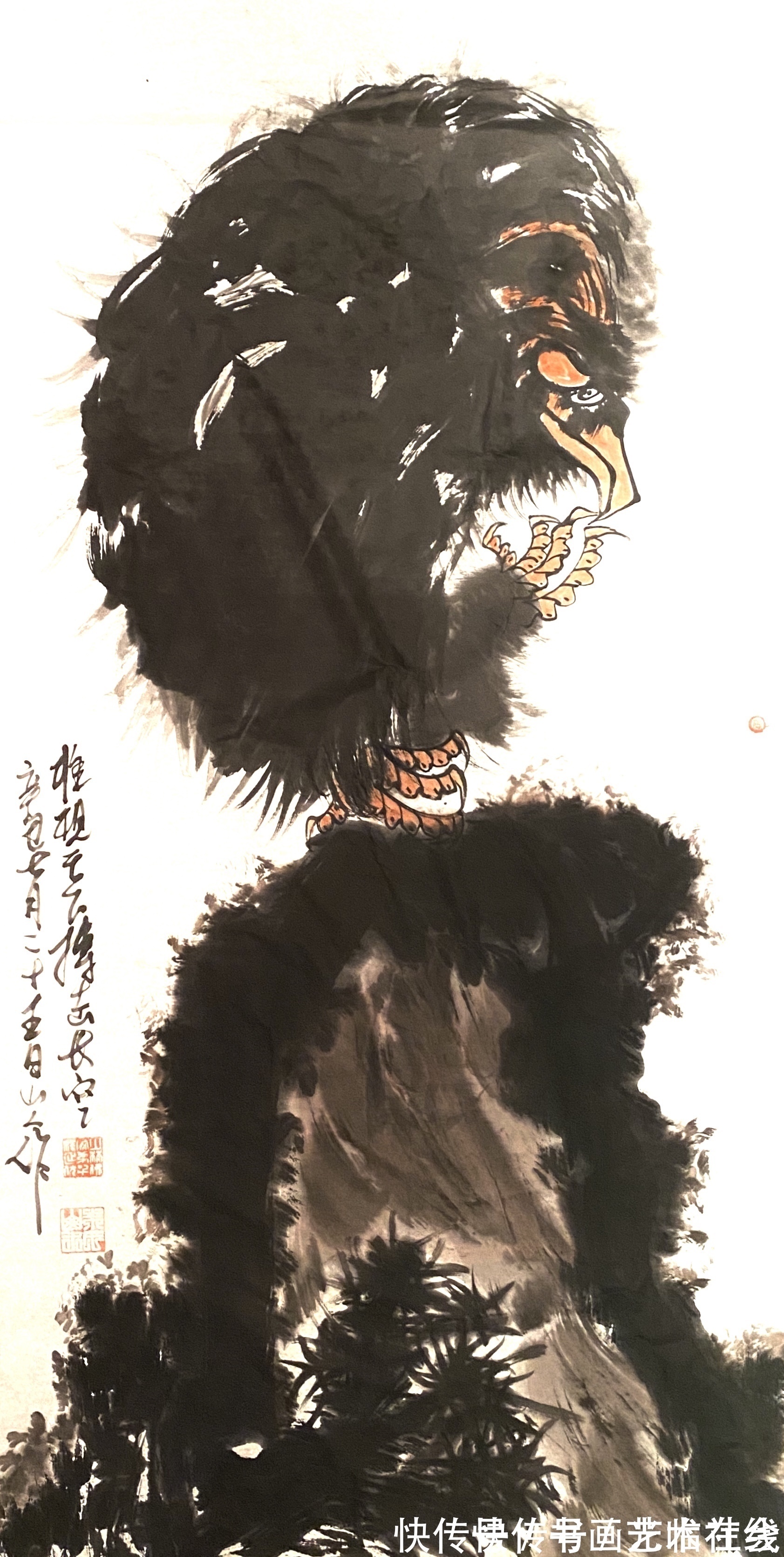 画家@国画家、画鹰大家、指墨画艺术大师朱祖国鹰石图——备受市场青睐!