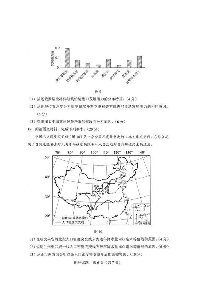 八省八套地理卷和答案来了！八省联考！