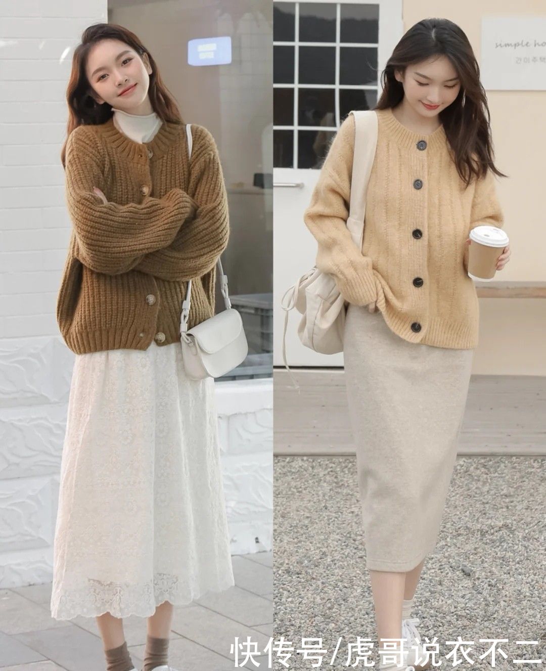 春天试试简约针织开衫，韩式“小女生风”，温柔细腻不单调