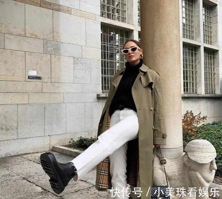 高跟鞋 今秋火了一种穿搭,叫“风衣+烟管裤”,时髦显瘦,谁穿谁美