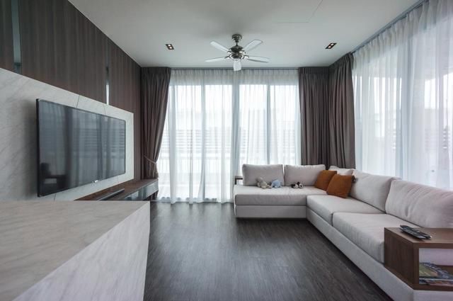 电视墙|精心设计现代简约风，223㎡复式大半年时间才完工，比别墅还霸气