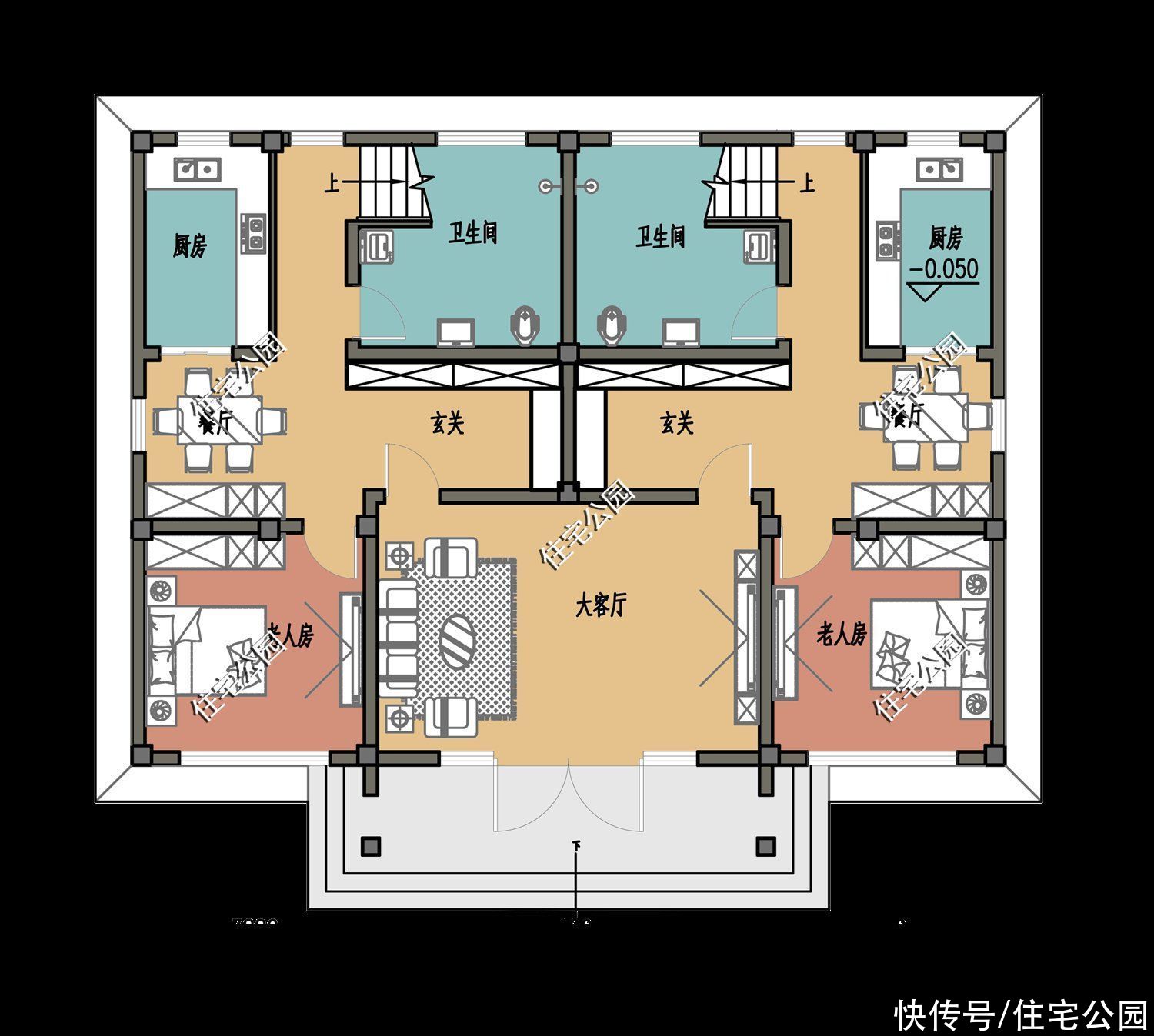 农村|农村兄弟盖房就选双拼,霸气又省钱,每人出资30万就能盖