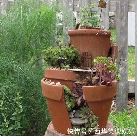 花盆片|养多肉搭配什么样的花盆好?利用''碎花盆''造景,个个与众不同