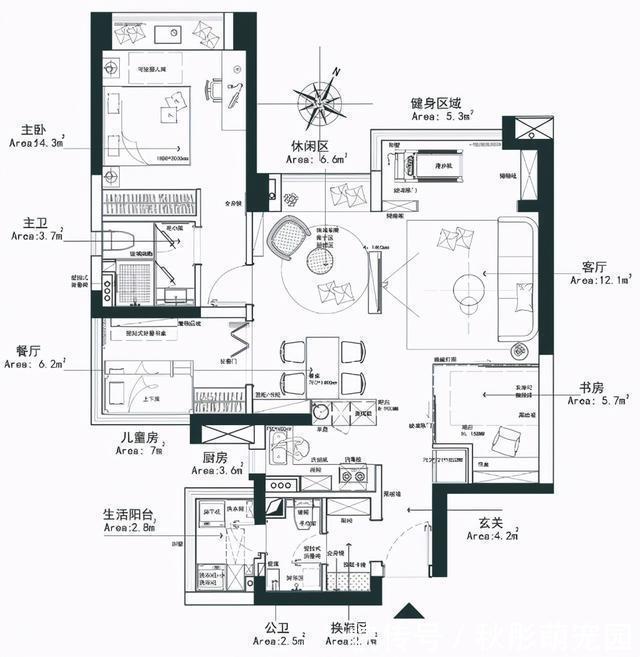 玄关|96㎡三房,两个人住!装修不是很豪华,把简约温馨带回家