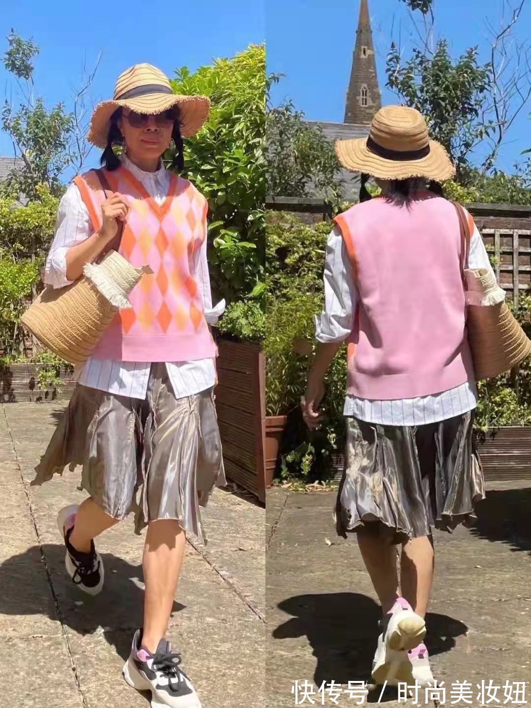 奶奶衫|这位60岁“大姐”太会穿了,奶奶背心穿出少女范,减龄又高级