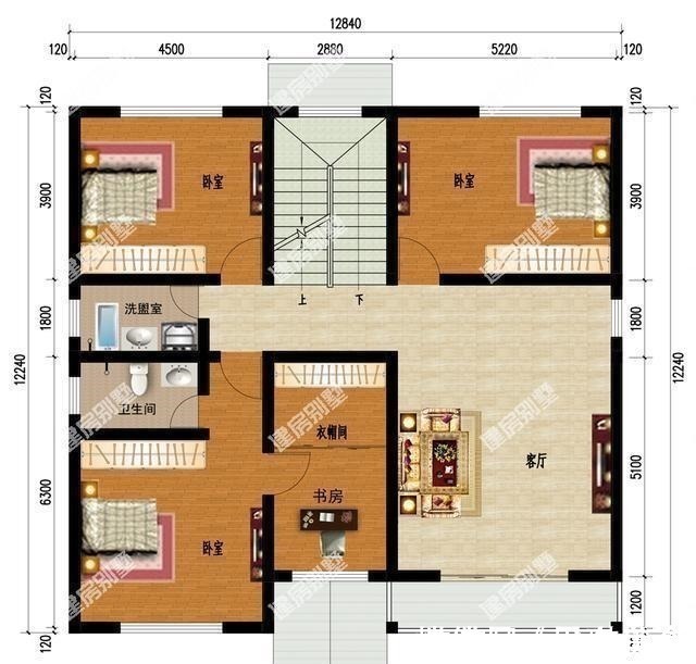 户型|2栋外形简单的别墅户型,看着很舒服,住着很惬意!