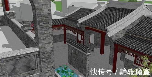 宅基地|喜庆的四合院设计，家里的宅基地小也可以盖，很适合农村