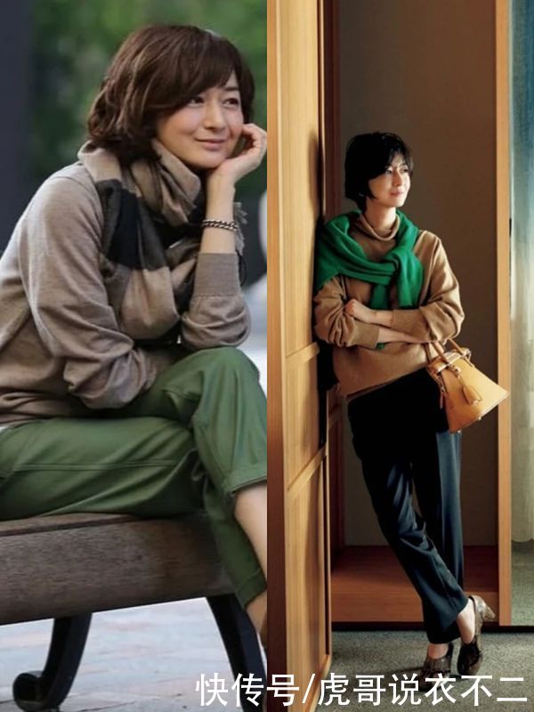 时髦不如简约，瞧51岁“日本大妈”的毛衣搭配，优雅高级不显老