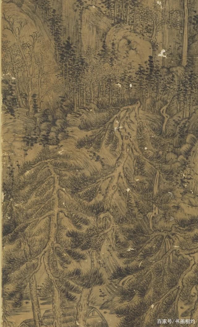 郁茂$元代画家王蒙《山中归隐图》，画面于稠密中见灵通，虚实相生