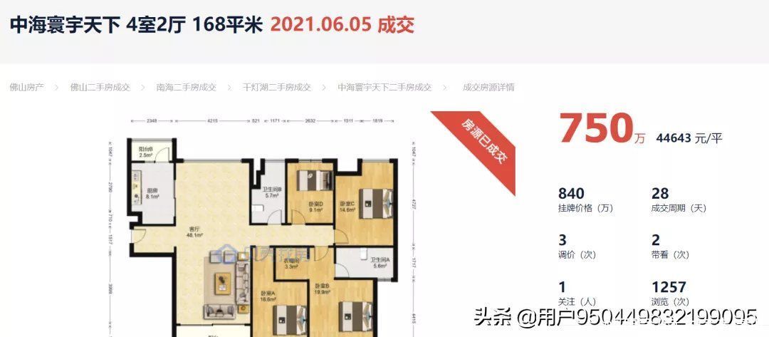 中海寰宇天下|二手房开始跌了，降价90万成交