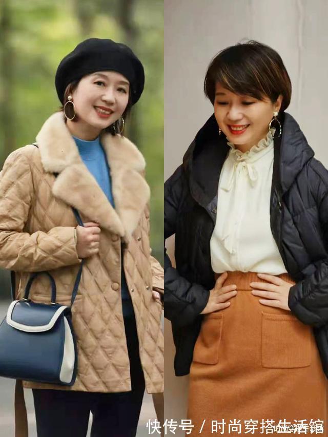 保暖 40、50岁中年女人,冬天这么穿羽绒服,不装嫩也不显老,真美