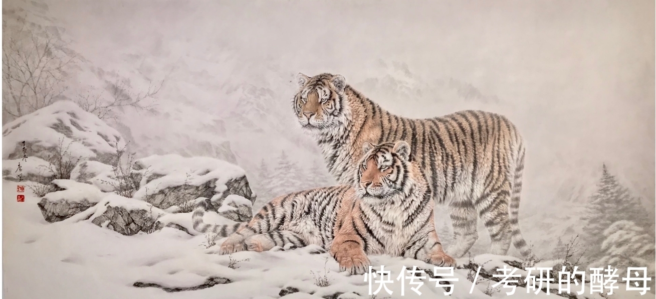 老虎#冯大中:独具特色的画风,被冠以“天下第一虎”的美名