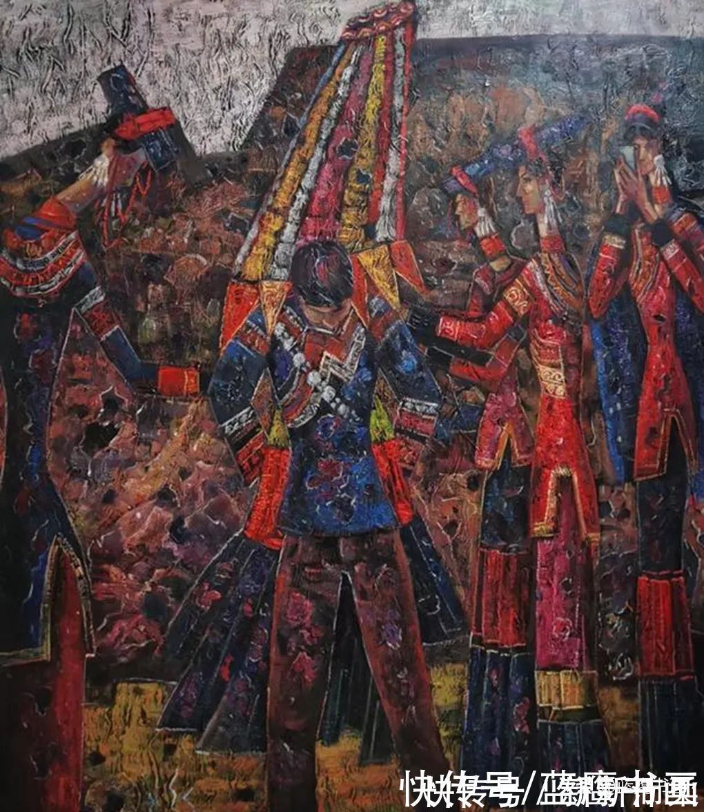 绘画#毛长林的绘画作品,聚焦少数民族题材,给人别具一格的艺术享受