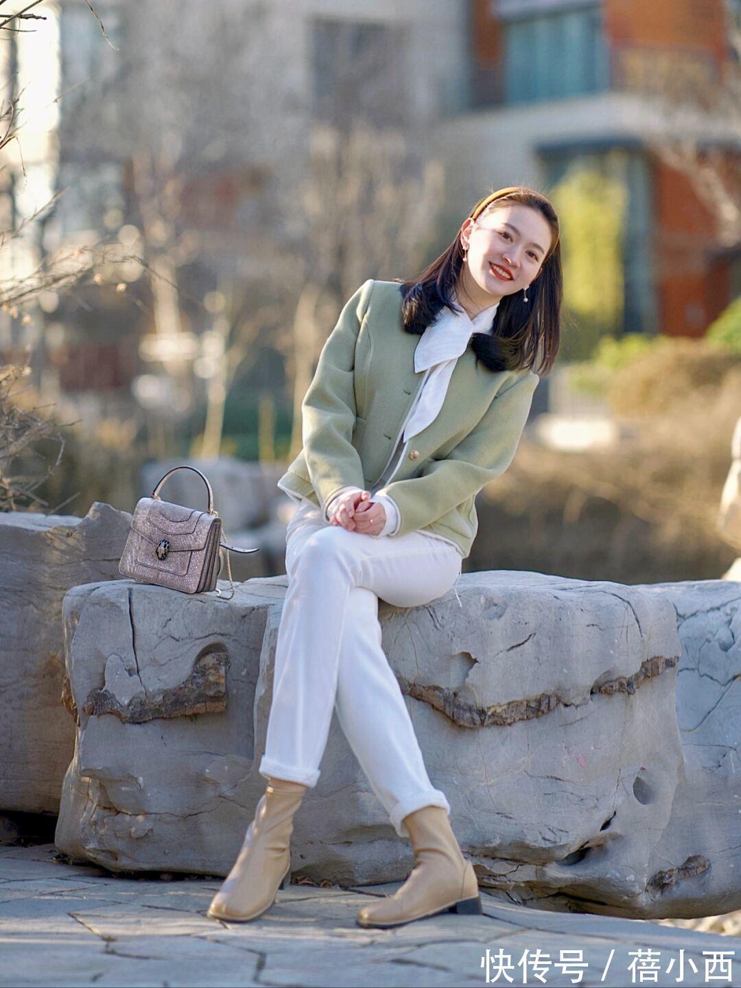 深灰色|女人过了40岁,一定要试试“短毛呢外套”穿搭,显瘦显高还显气质