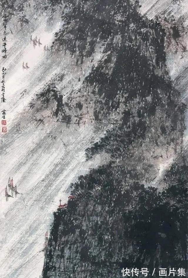 金陵画派$他跟随山水画大师傅抱石习画二十年,为傅派山水第一传人