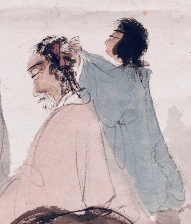 九老图!傅抱石这幅《九老图》意境太高,完胜了范曾的仿古人物画