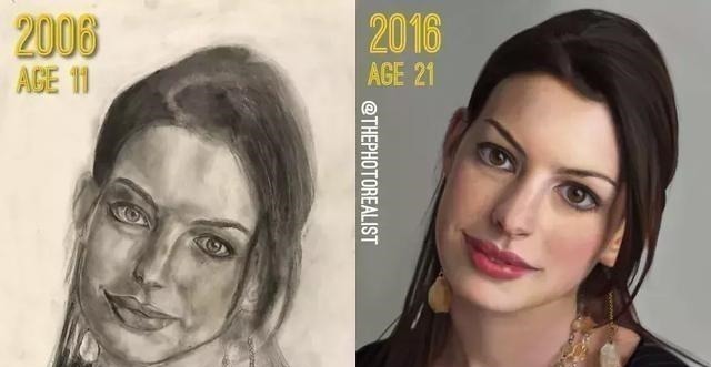 学画@刚画画时与十年学画的你变化在哪里最后这一位你是来搞笑的么