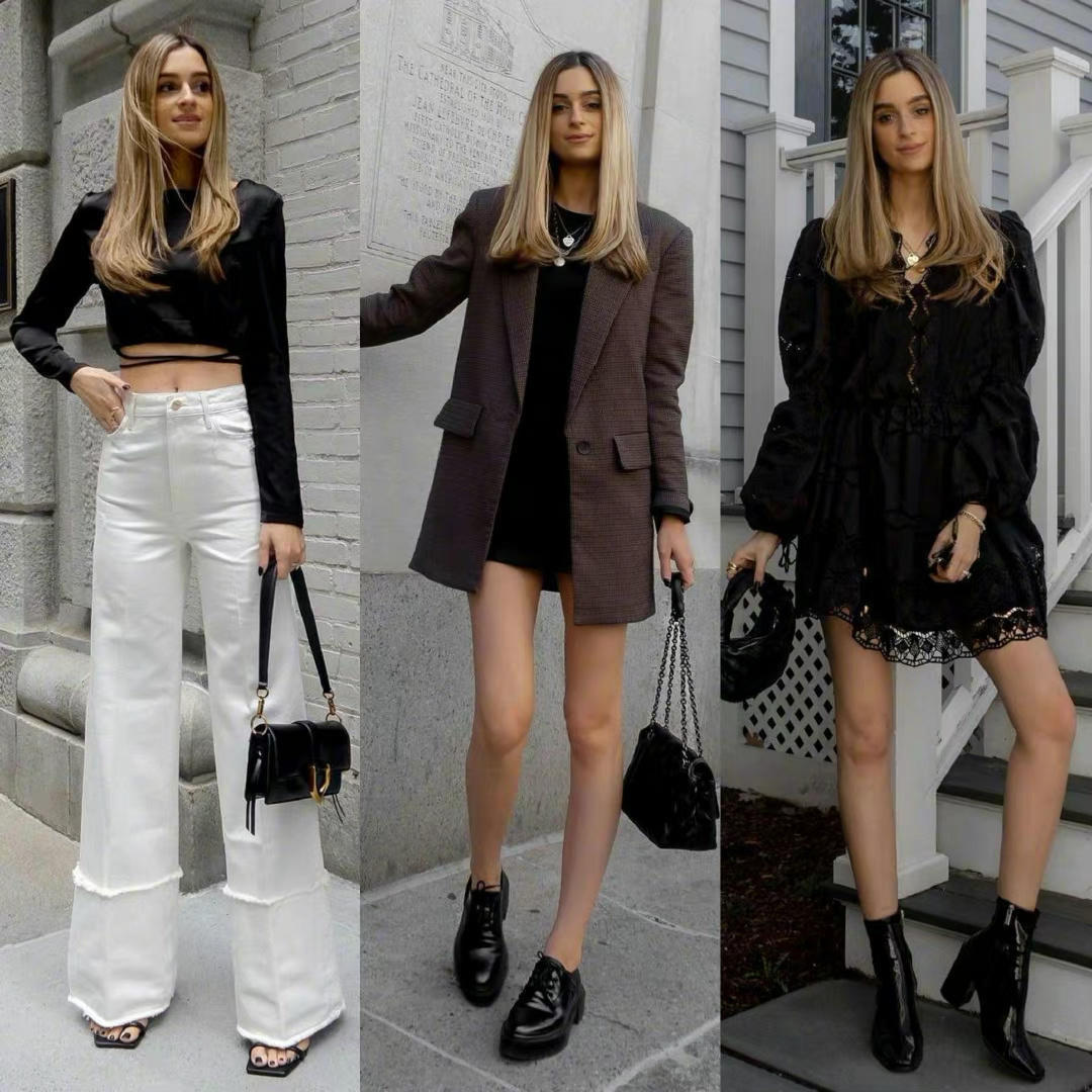 小蛮腰|欧美小姐姐如何玩转经典黑白配,散发热辣的性感,基础色也很时尚