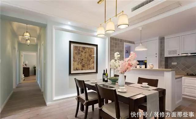 时尚|简美式三室两厅,客厅厨房餐厅呈开放式，全屋时尚、敞亮、大气!