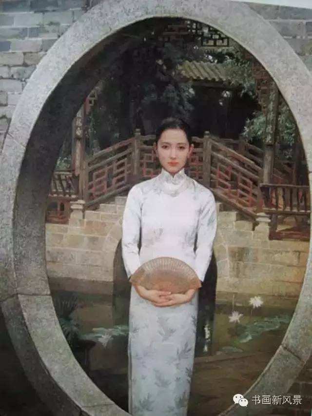 旗袍|油画中的旗袍美女，典雅端庄，极富东方韵味