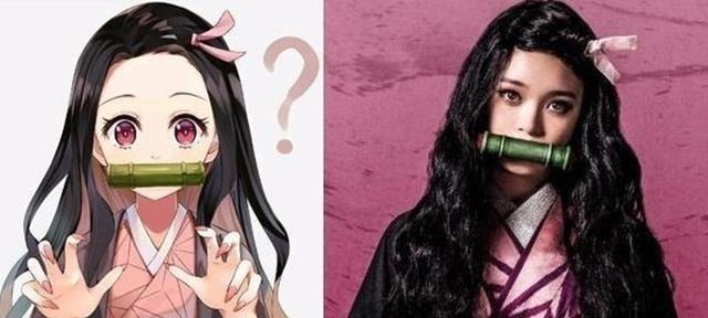灶门|鬼灭之刃动漫vs真人,无惨气质神还原,祢豆子依旧十分可爱