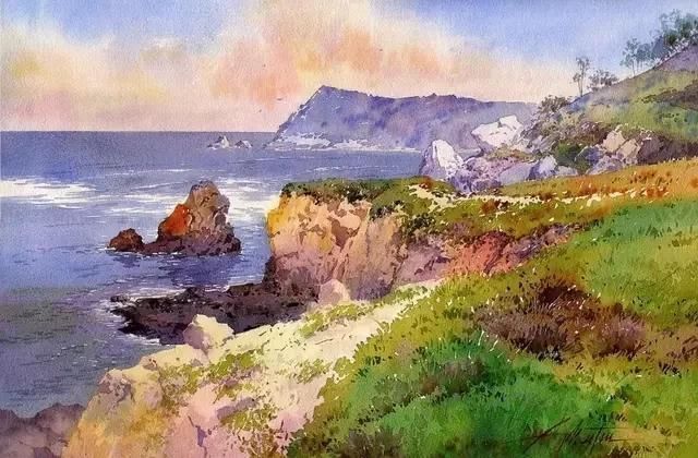 水色|西班牙艺术家的水彩风景画水色交融、生动自然,太迷人了