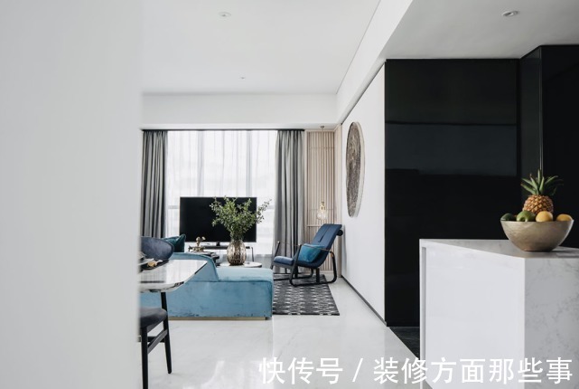 三居室|132平现代风三居室,在海蓝色海洋里做一个幸福的人