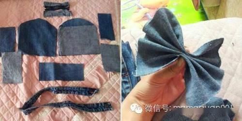 一条牛仔裤大改造成小书包+手提包+小棉鞋