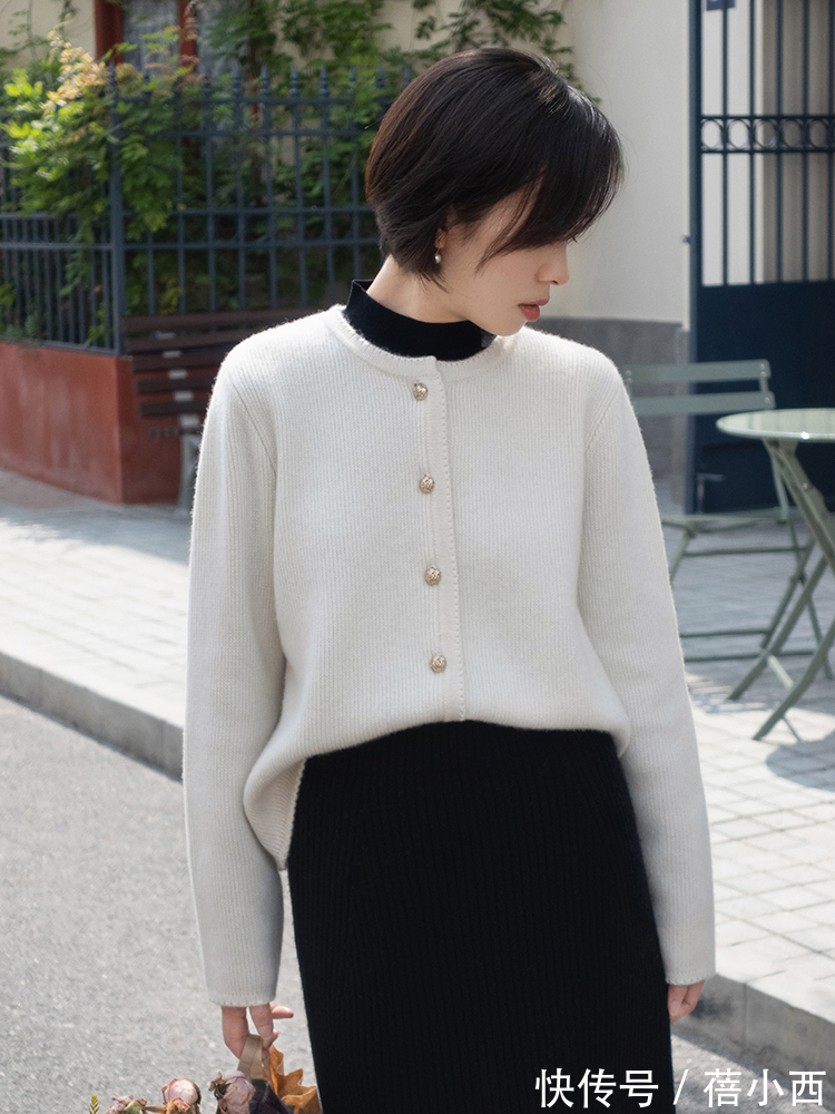 半身裙 优雅女人都会穿“毛衣开衫”,看她们就知道了,骨子里透着高级感