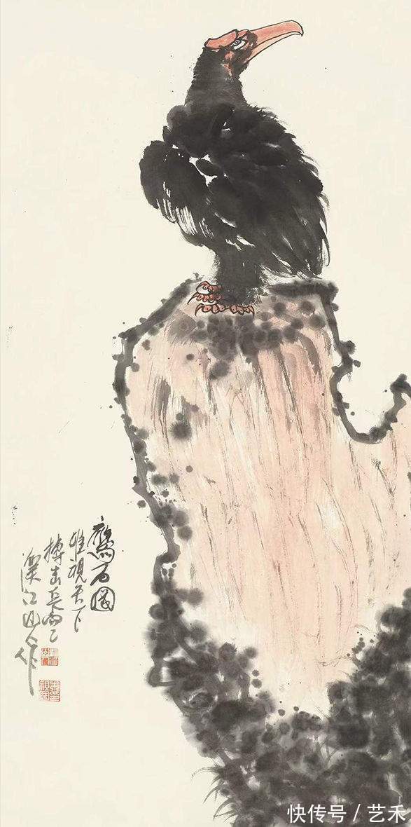 朱祖国!画坛即事:陈老红作展,祖国鹰石图