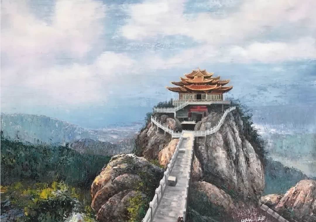 晏子油画《中国秦岭十大景》写生