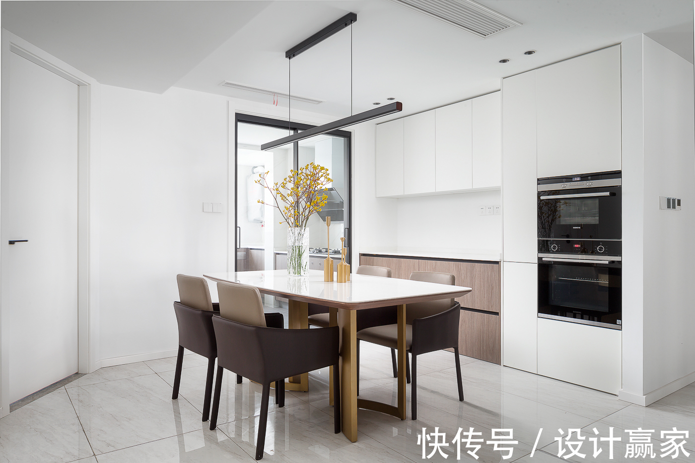 四居|125㎡简约四居,黑白灰+暖色,一眼就爱上,无以复加