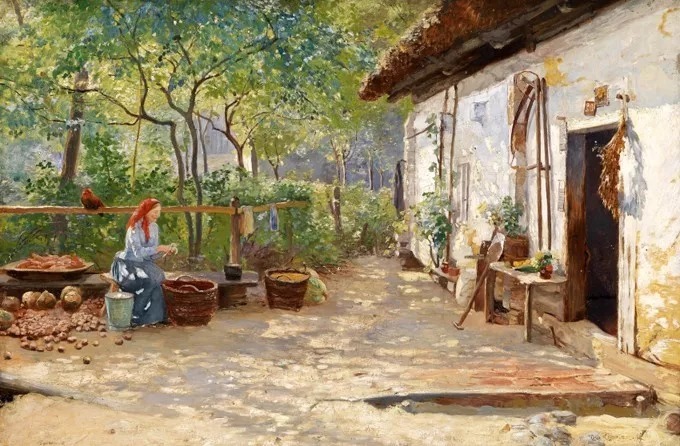 爱雨果!奥地利艺术大师,爱雨果·查勒蒙特的油画作品很清新自然!