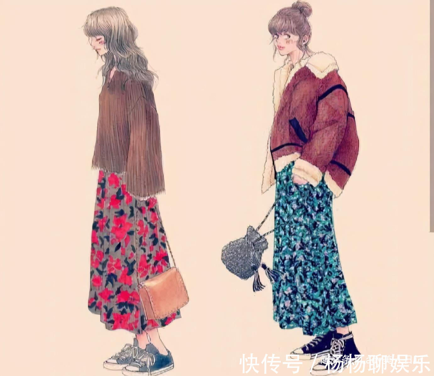 阔腿裤|又被日本“手绘穿搭”惊到，从配色到搭配，怎么如此好看和时髦