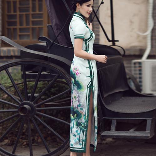 中国风 旗之韵原创中国风旗袍裙,灵动清爽林壑尤美